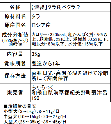 タラ食ベタラ?(燻製)※タラの身ジャーキー