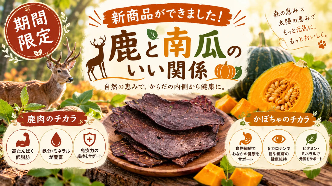 新商品ができました！鹿と南瓜のジャーキー
